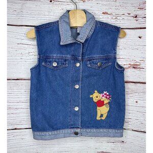 Y2K Winnie The Pooh Denim Vest Size 6